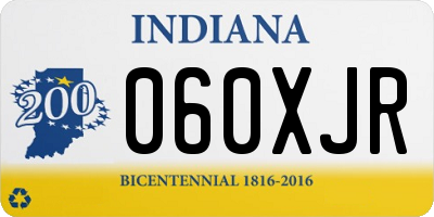 IN license plate 060XJR