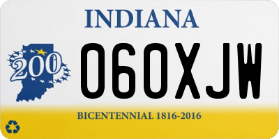 IN license plate 060XJW