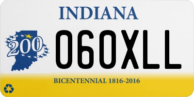 IN license plate 060XLL