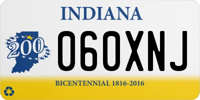 IN license plate 060XNJ