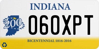 IN license plate 060XPT