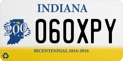 IN license plate 060XPY