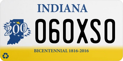 IN license plate 060XSO