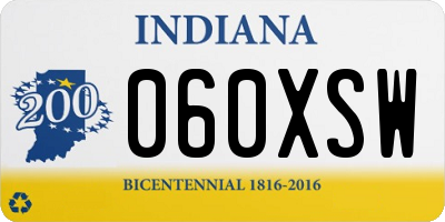 IN license plate 060XSW