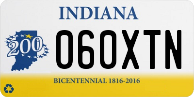 IN license plate 060XTN