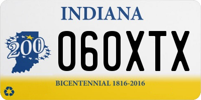 IN license plate 060XTX