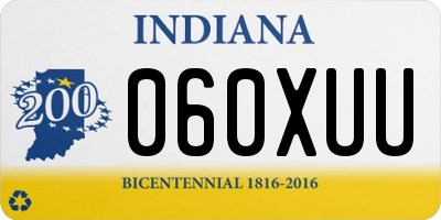 IN license plate 060XUU
