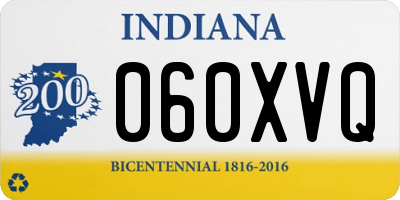 IN license plate 060XVQ