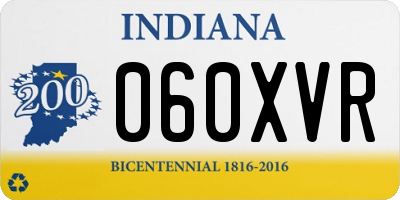 IN license plate 060XVR