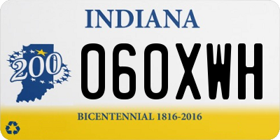 IN license plate 060XWH