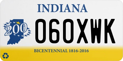 IN license plate 060XWK