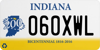 IN license plate 060XWL