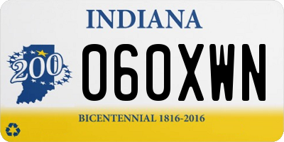 IN license plate 060XWN