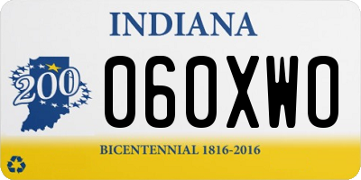 IN license plate 060XWO