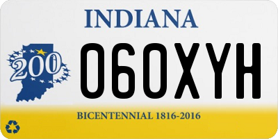 IN license plate 060XYH