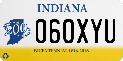 IN license plate 060XYU