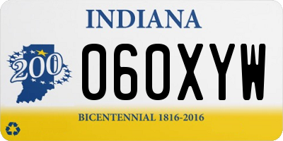 IN license plate 060XYW