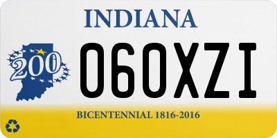 IN license plate 060XZI