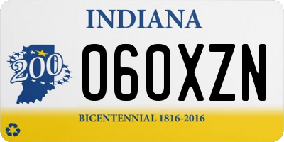IN license plate 060XZN