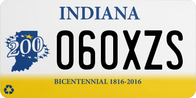 IN license plate 060XZS