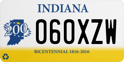 IN license plate 060XZW