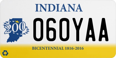 IN license plate 060YAA
