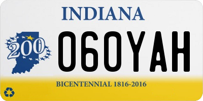 IN license plate 060YAH