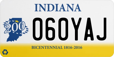 IN license plate 060YAJ