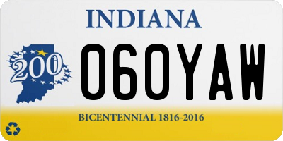 IN license plate 060YAW