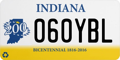 IN license plate 060YBL