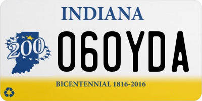 IN license plate 060YDA