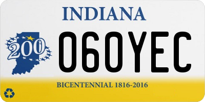IN license plate 060YEC