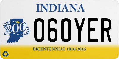 IN license plate 060YER