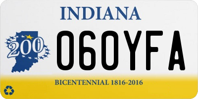 IN license plate 060YFA