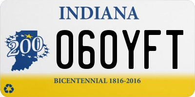 IN license plate 060YFT