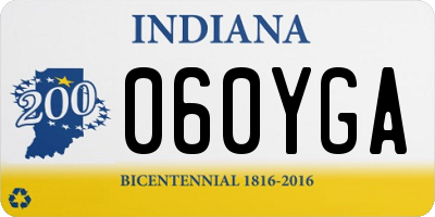 IN license plate 060YGA