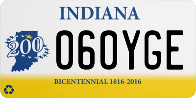 IN license plate 060YGE