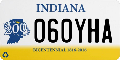 IN license plate 060YHA