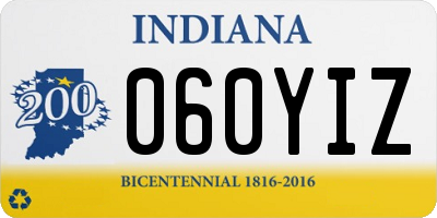 IN license plate 060YIZ