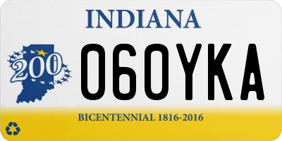 IN license plate 060YKA