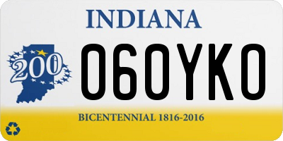 IN license plate 060YKO
