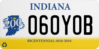 IN license plate 060YOB