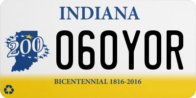 IN license plate 060YOR