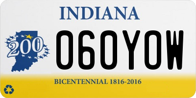 IN license plate 060YOW