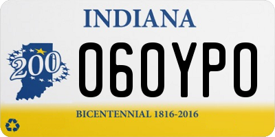 IN license plate 060YPO