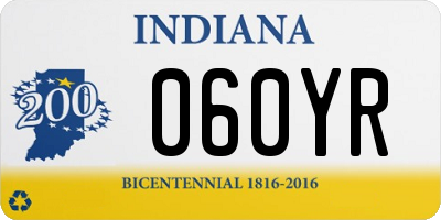 IN license plate 060YR