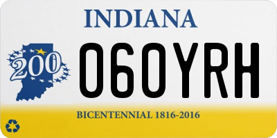 IN license plate 060YRH