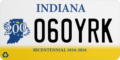 IN license plate 060YRK