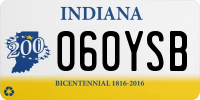 IN license plate 060YSB