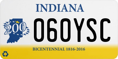 IN license plate 060YSC